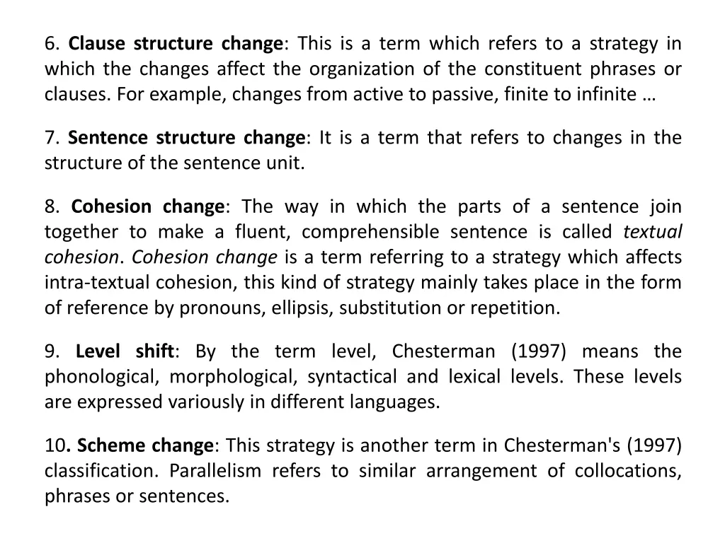 6 clause structure change this is a term which