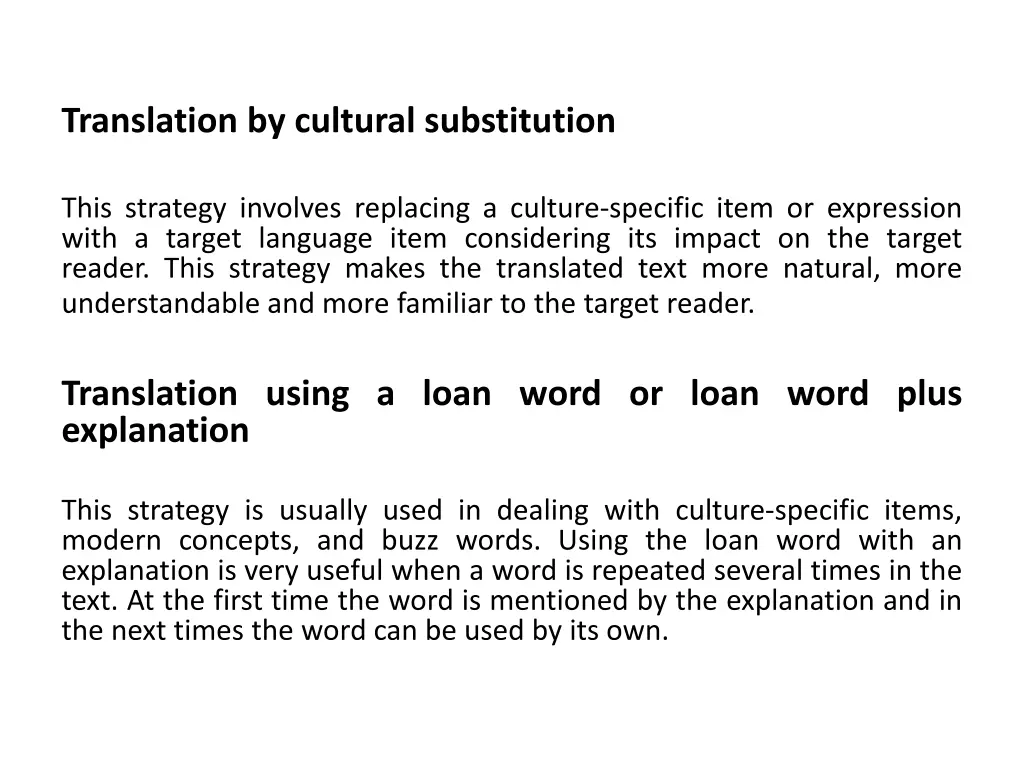 translation by cultural substitution