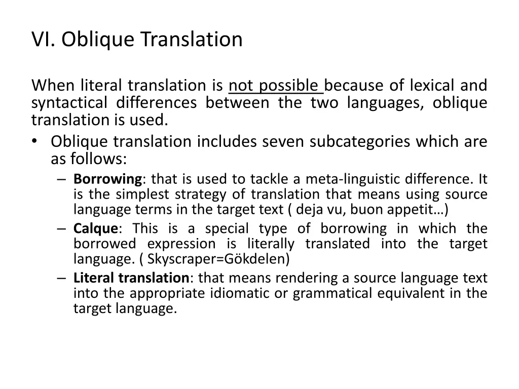 vi oblique translation