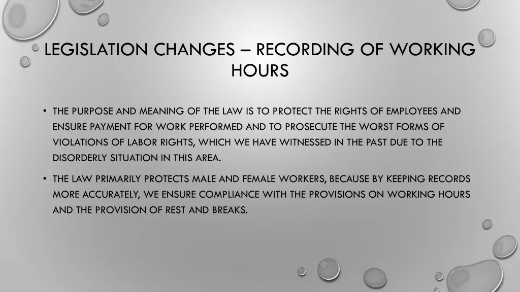 legislation changes recording of working hours