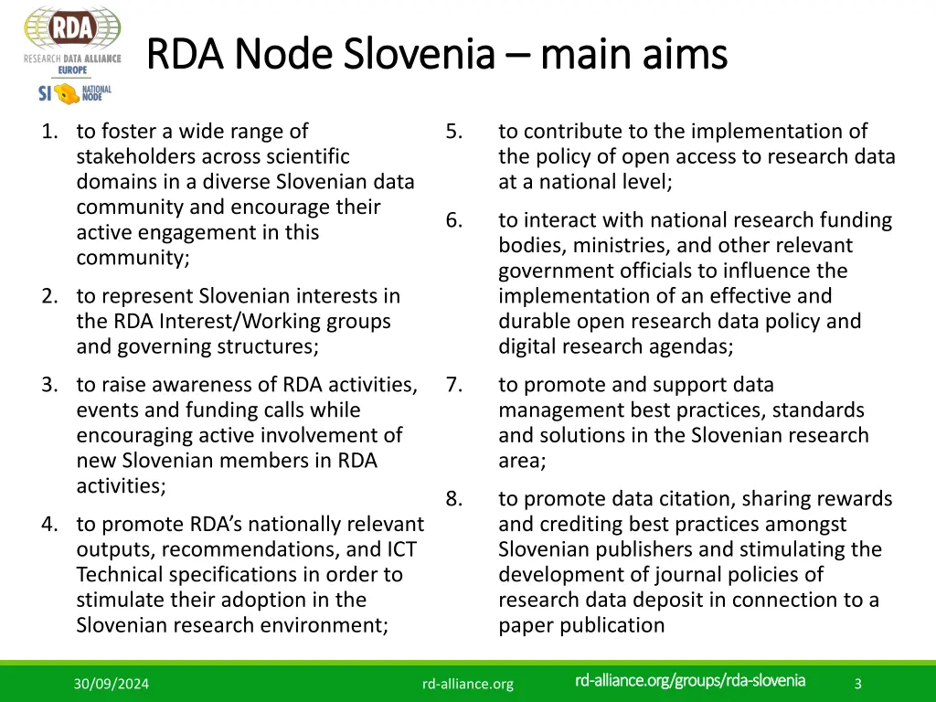 rda node slovenia rda node slovenia main aims