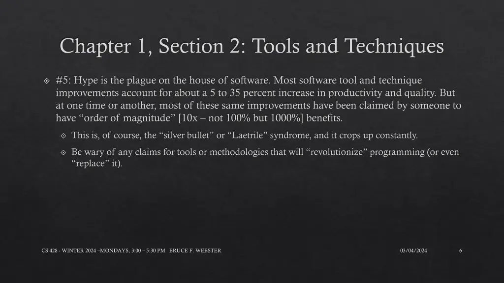 chapter 1 section 2 tools and techniques