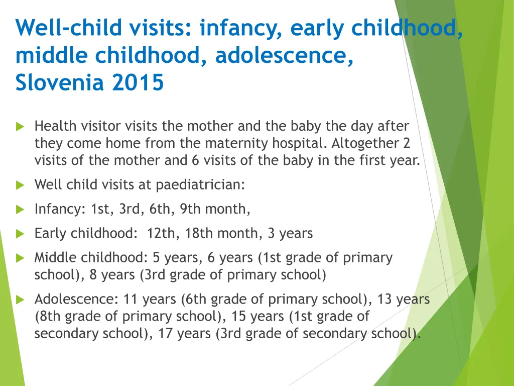 well child visits infancy early childhood middle