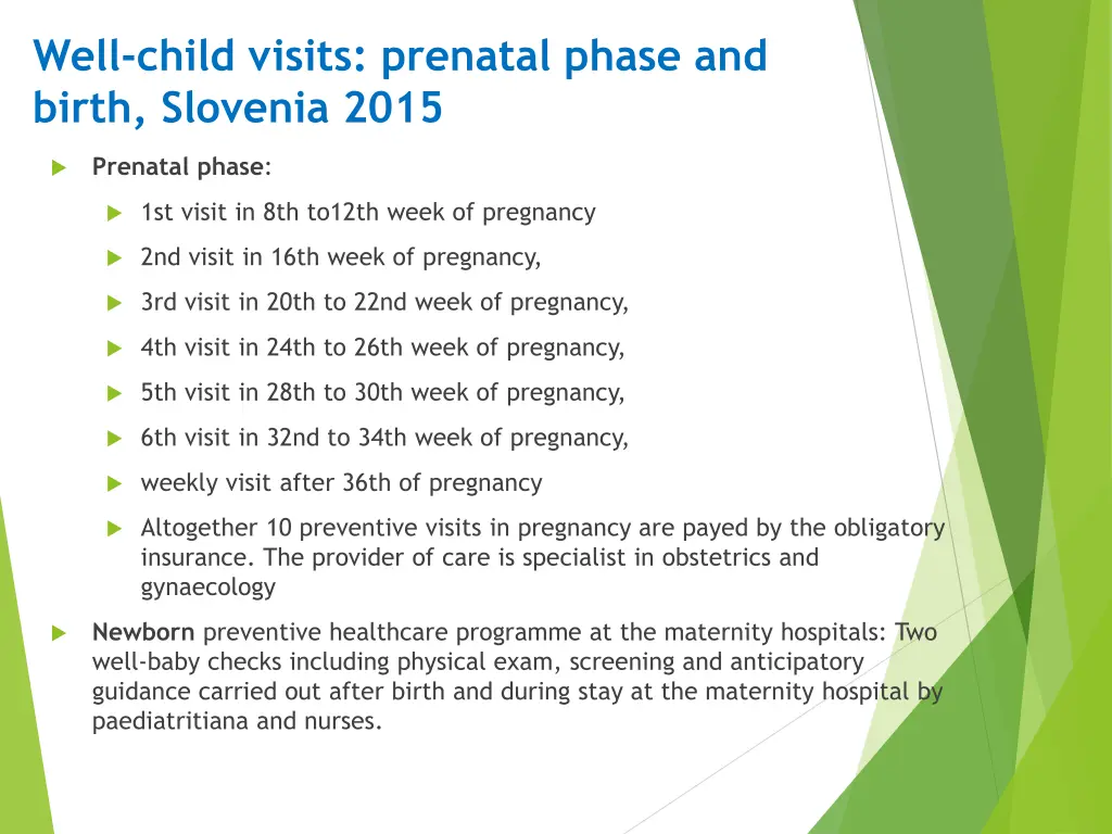 well child visits prenatal phase and birth