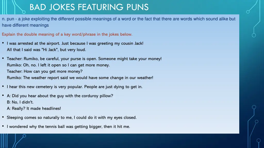 bad jokes featuring puns