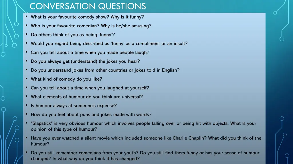 conversation questions what is your favourite