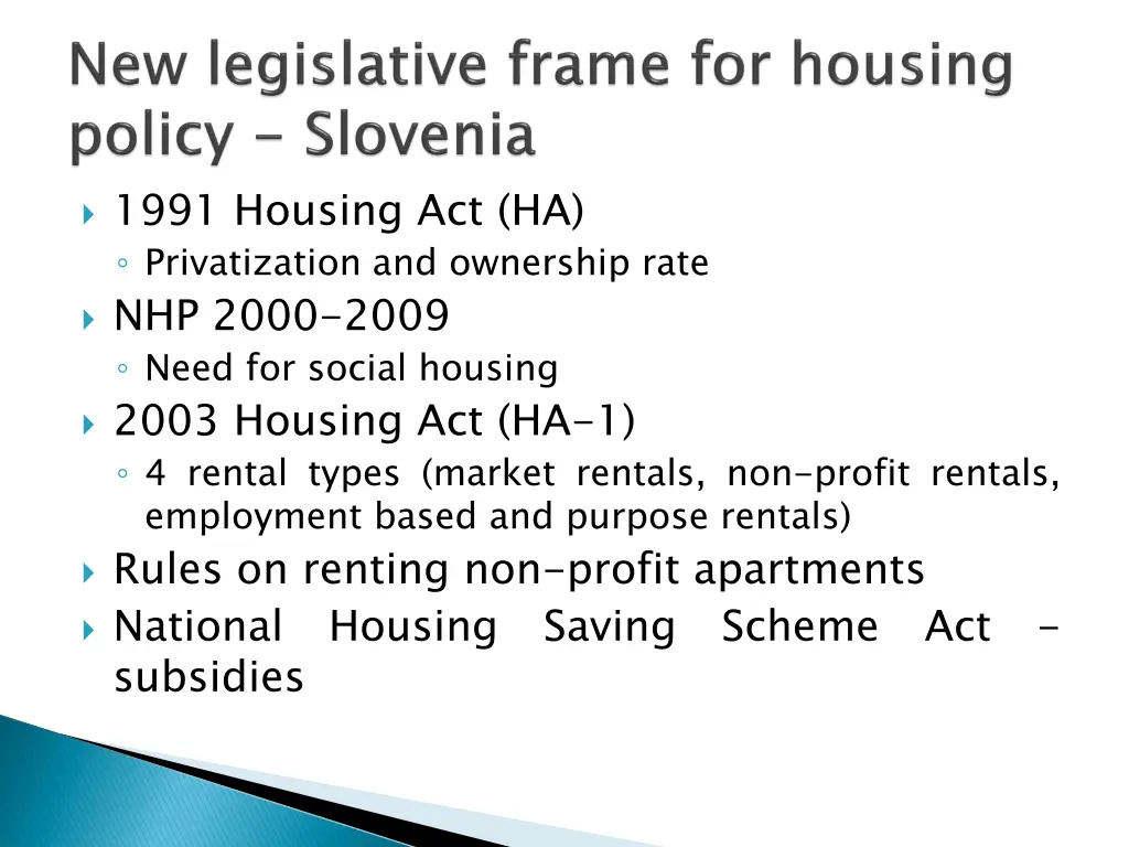 1991 housing act ha privatization and ownership