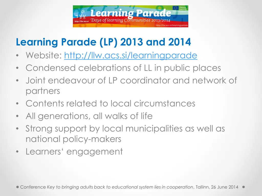 learning parade lp 2013 and 2014 website http