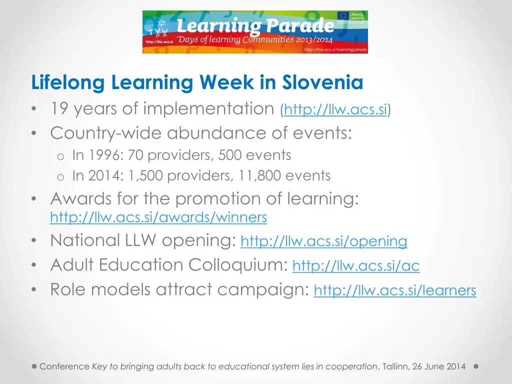 lifelong learning week in slovenia 19 years