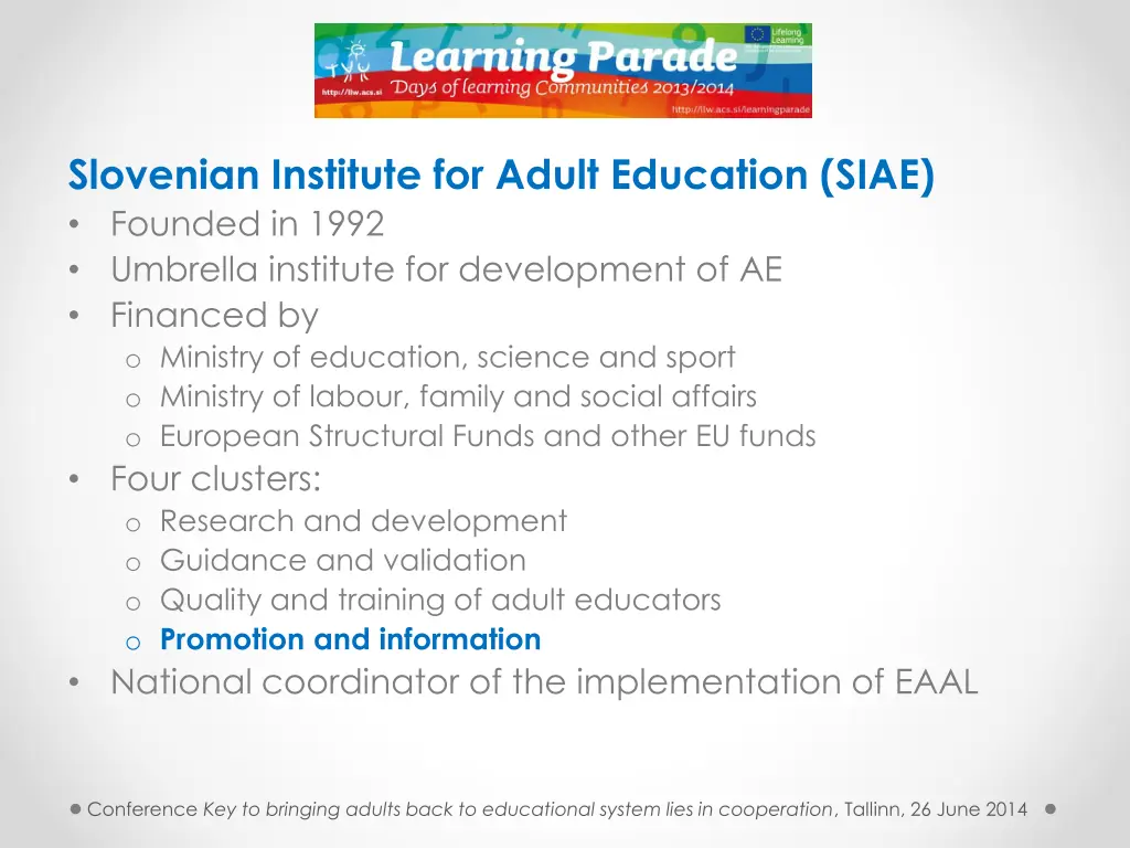 slovenian institute for adult education siae