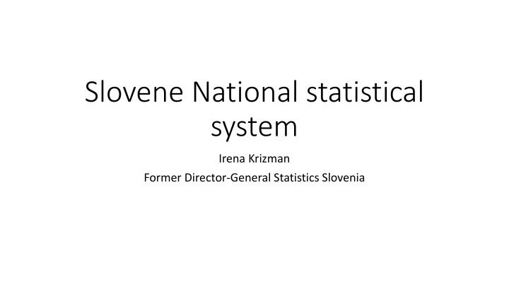 slovene national statistical system