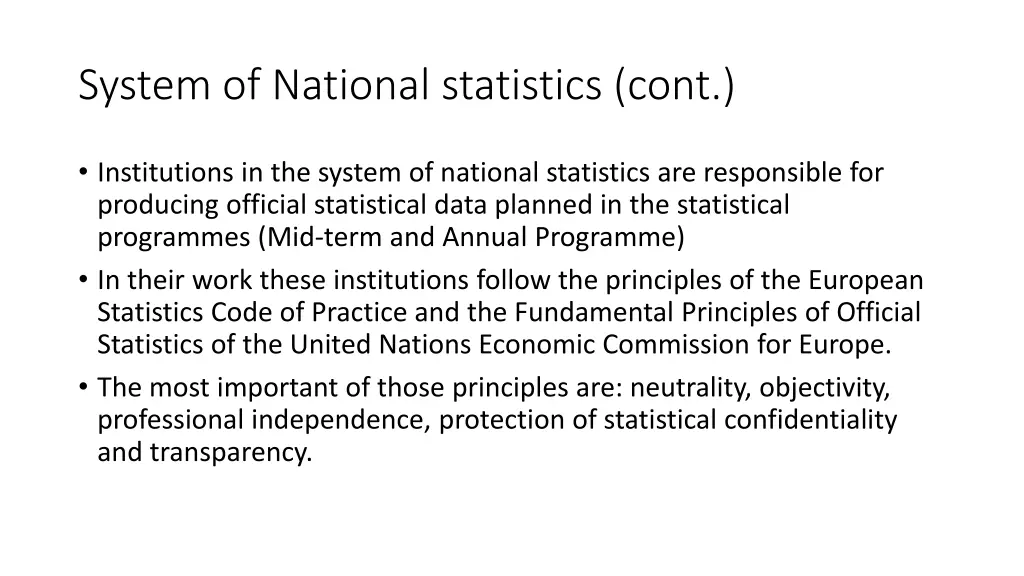 system of national statistics cont