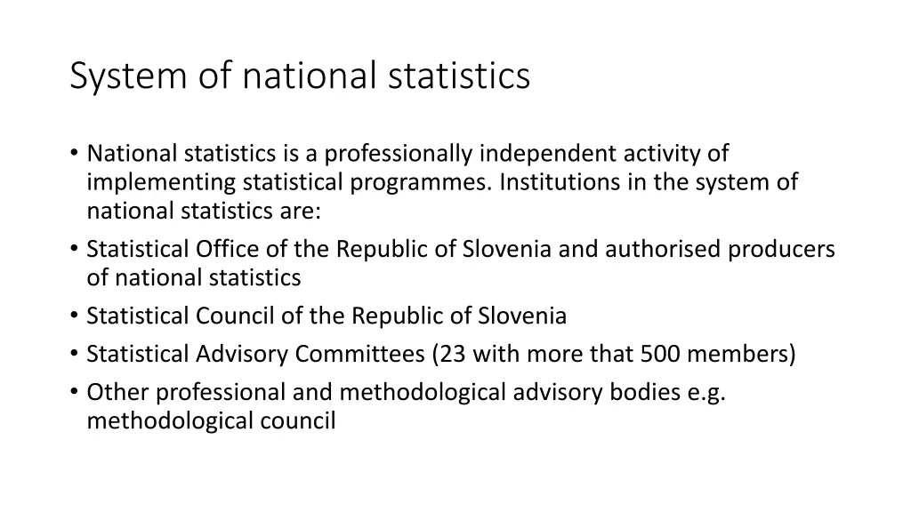 system of national statistics