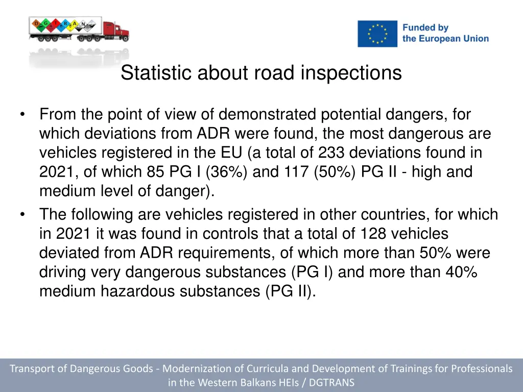 statistic about road inspections 2