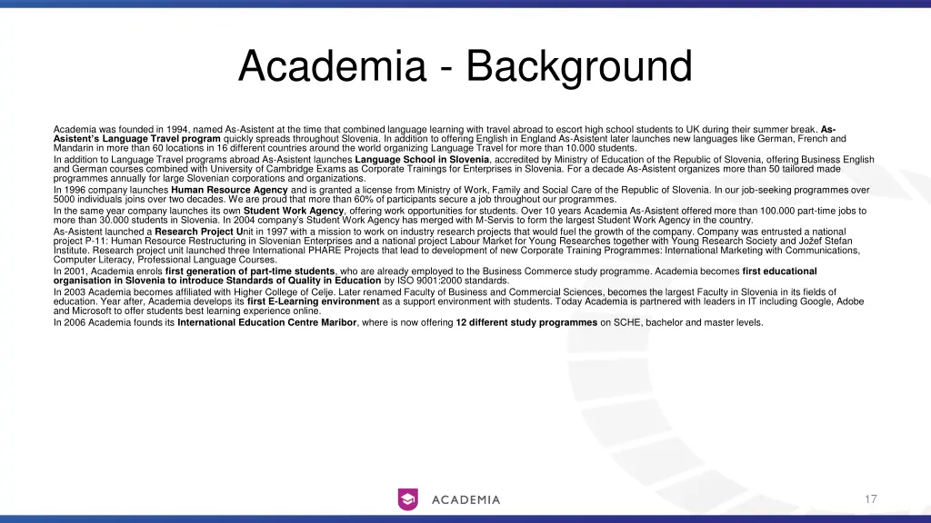 academia background