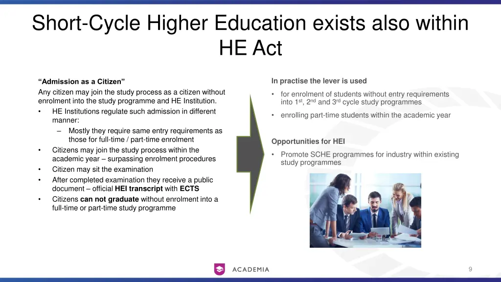 short cycle higher education exists also within