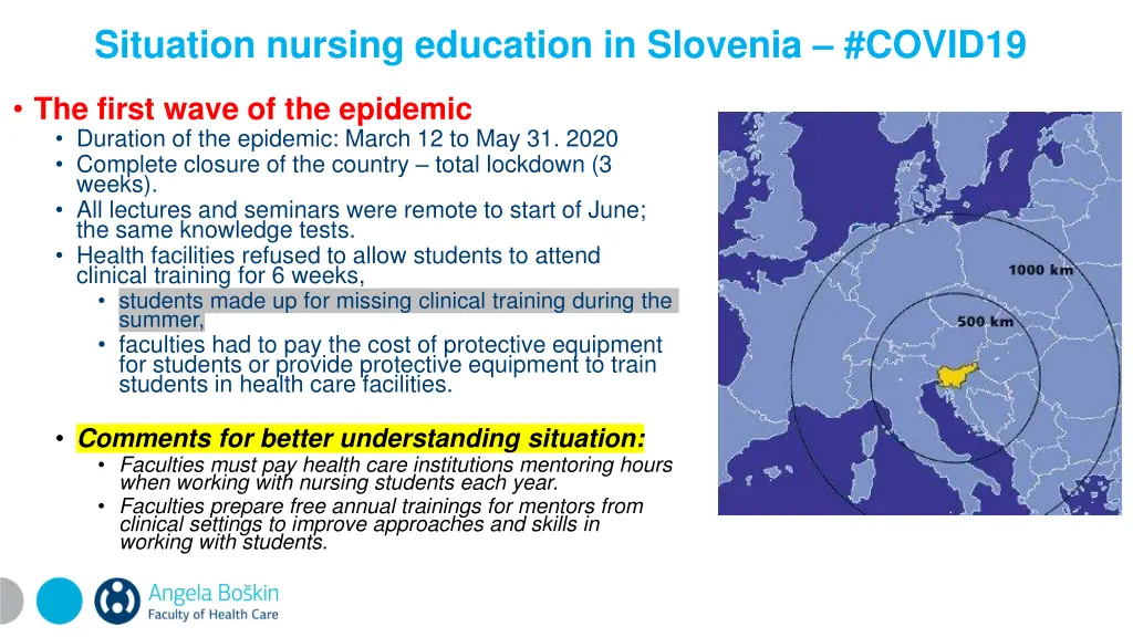 situation nursing education in slovenia covid19