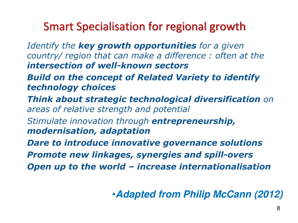 smart specialisation for regional growth