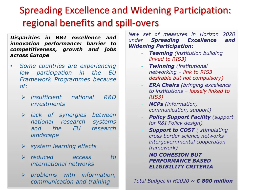 spreading excellence and widening participation