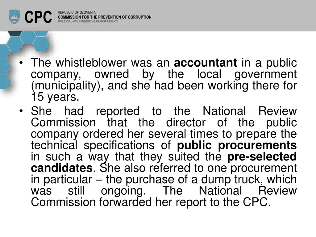 the whistleblower was an accountant in a public