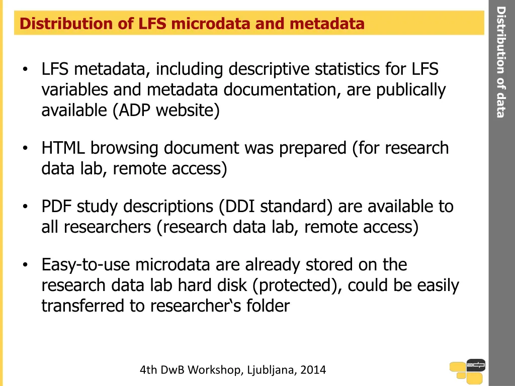 distribution of data