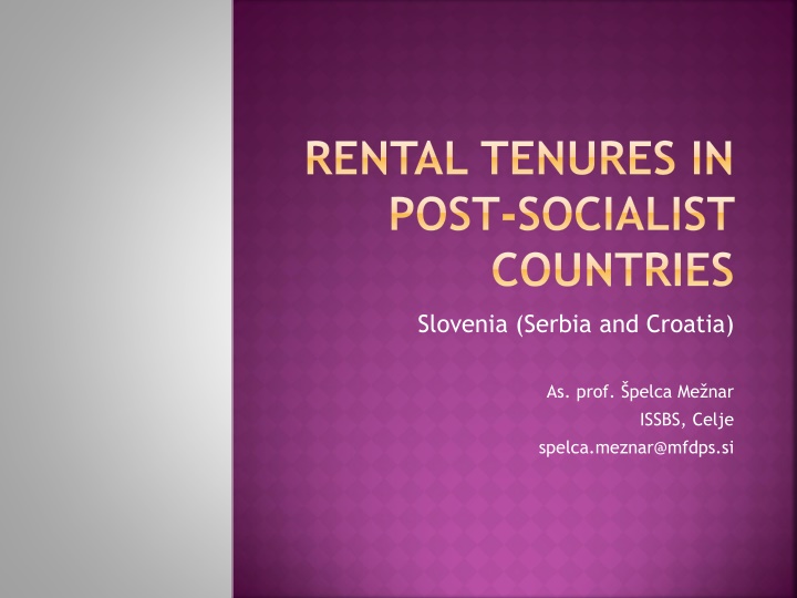 rental tenures in post socialist countries