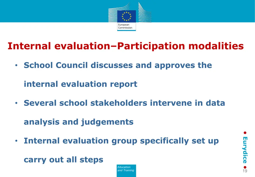 internal evaluation participation modalities