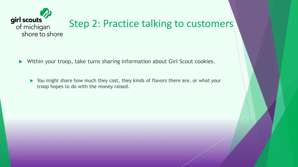 step 2 practice talking to customers