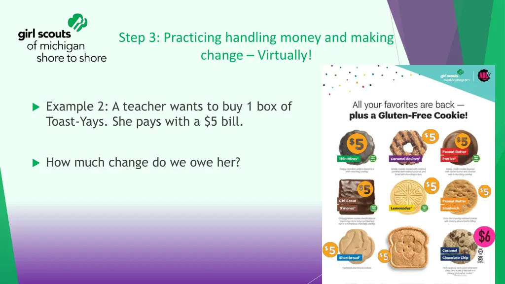 step 3 practicing handling money and making 2