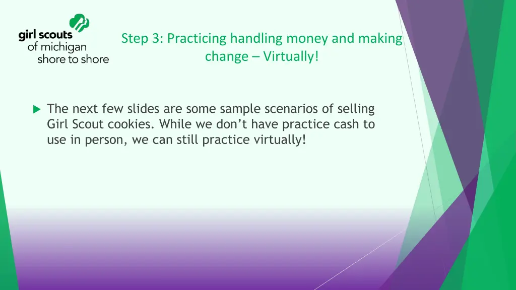 step 3 practicing handling money and making