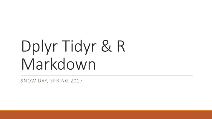 dplyr tidyr r markdown