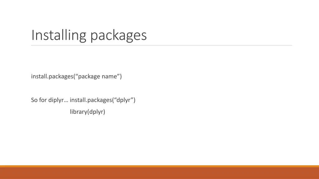 installing packages