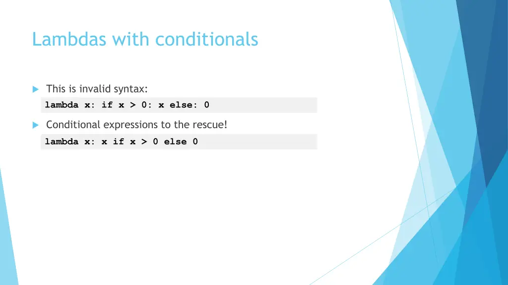 lambdas with conditionals