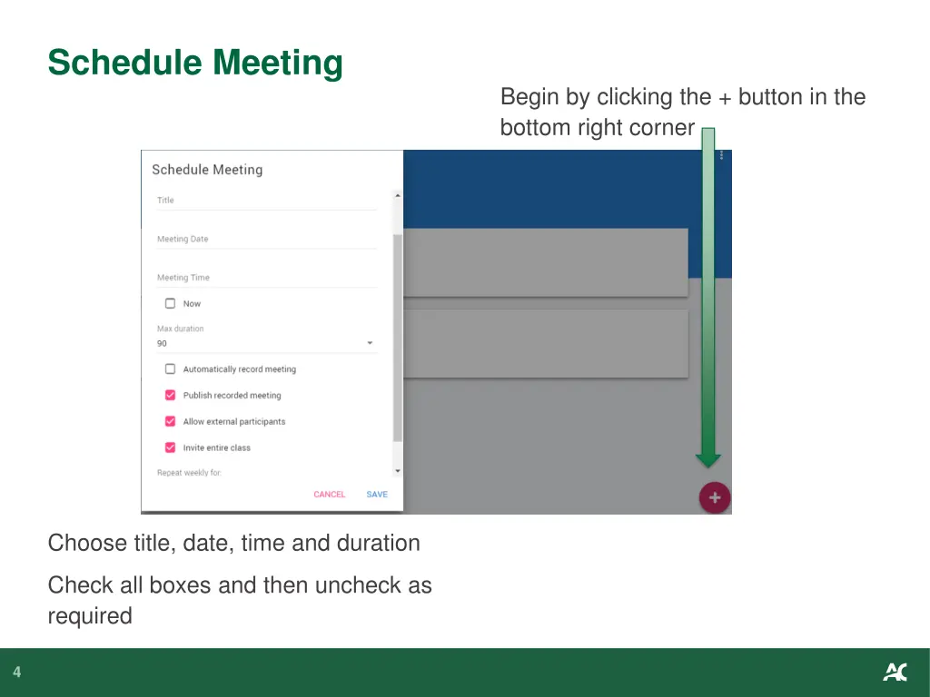 schedule meeting