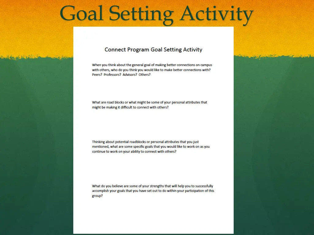 goal setting activity