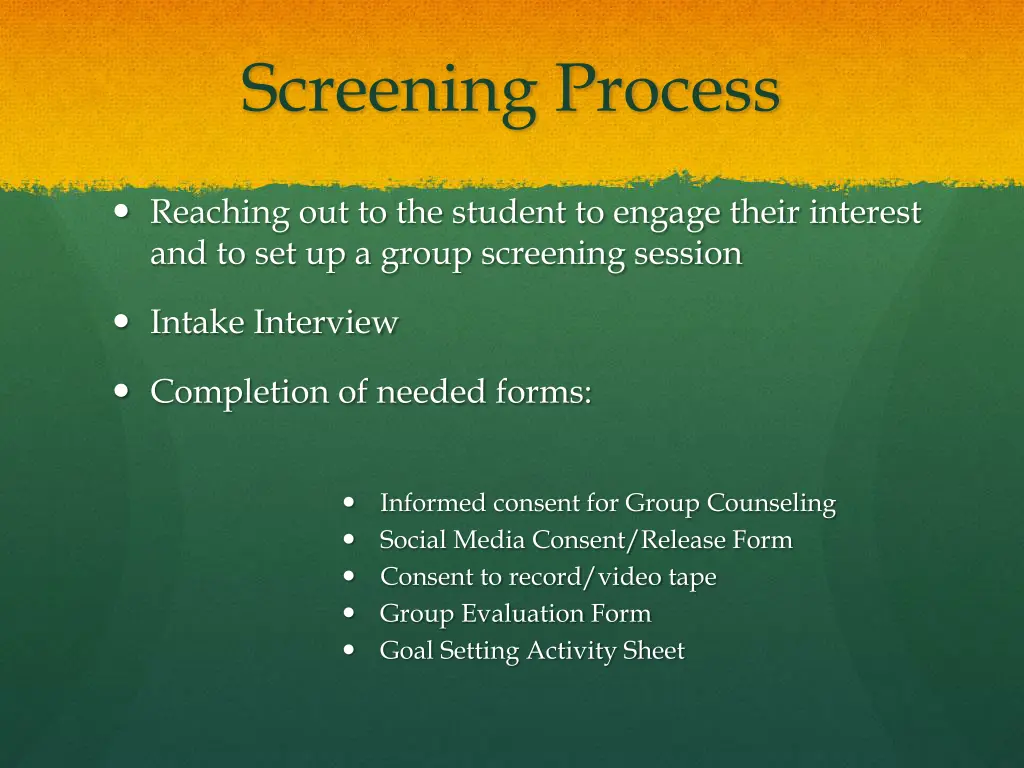 screening process