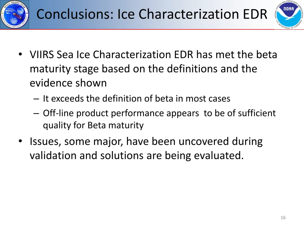 conclusions ice characterization edr