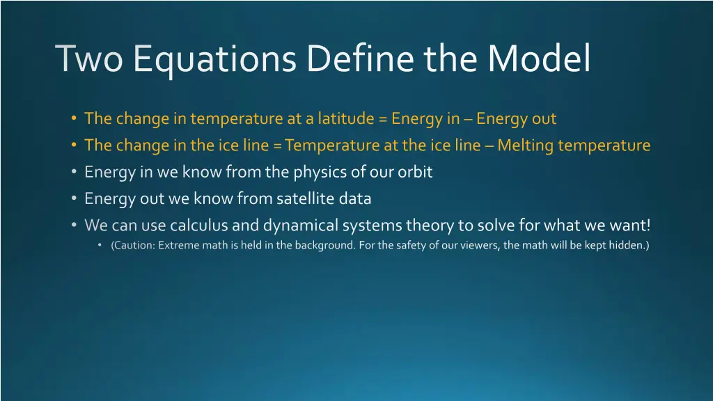 two equations define the model