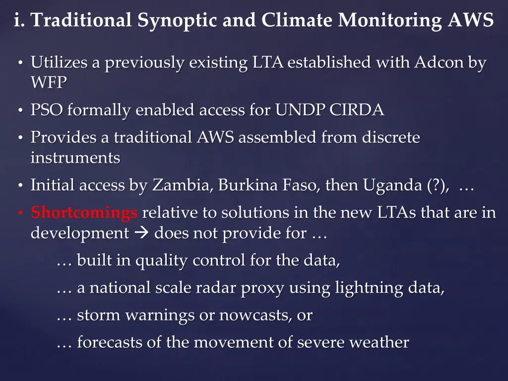 i traditional synoptic and climate monitoring aws