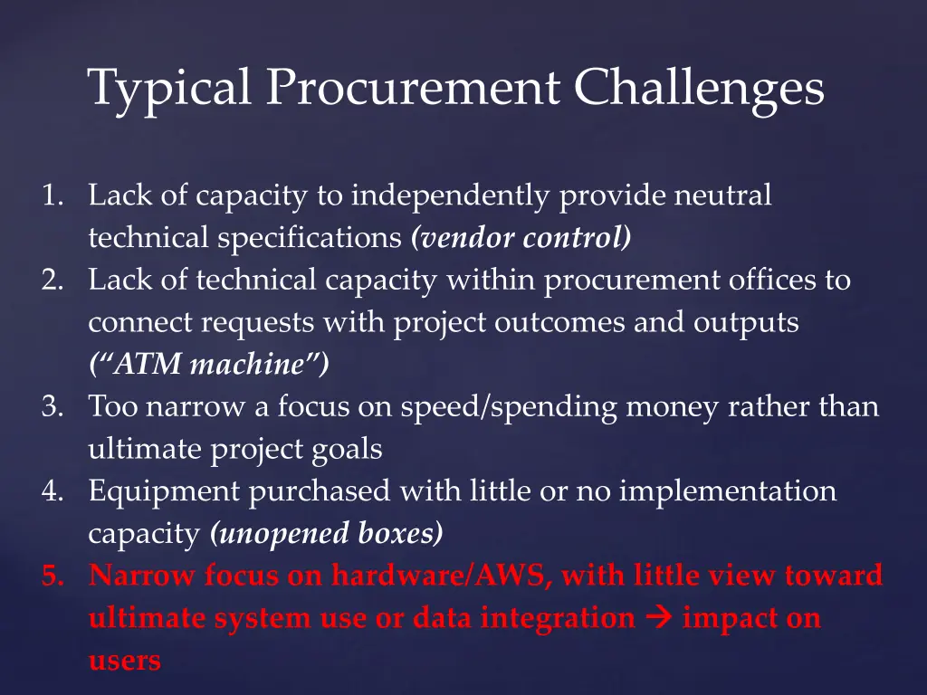 typical procurement challenges