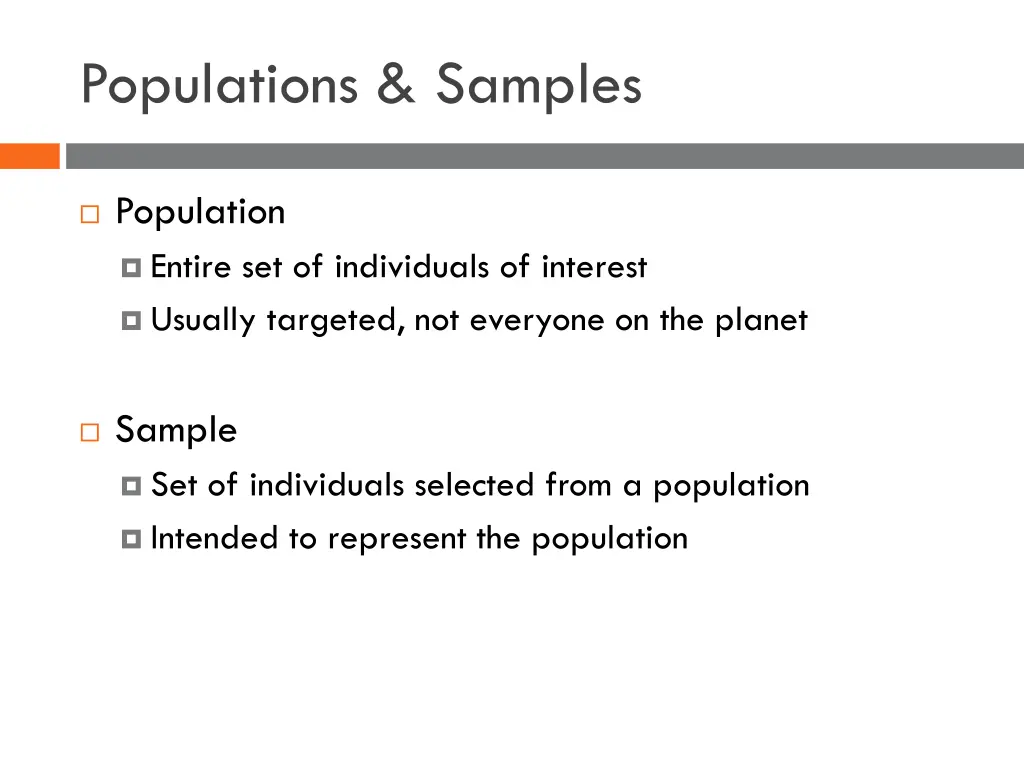 populations samples