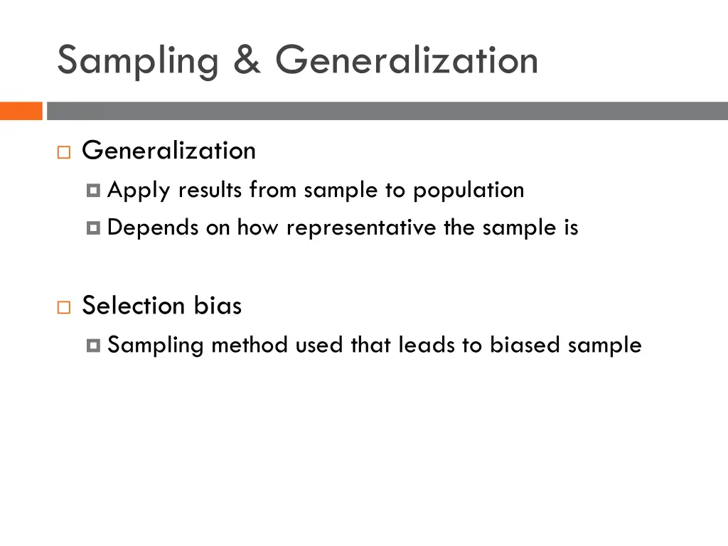 sampling generalization