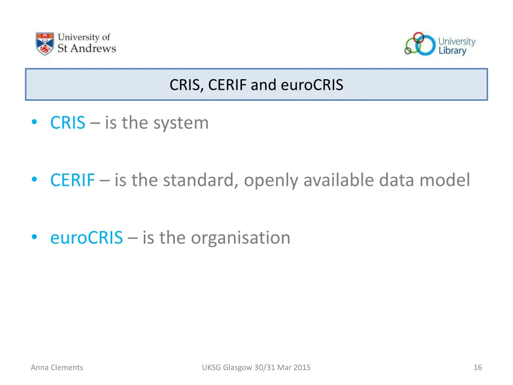 cris cerif and eurocris