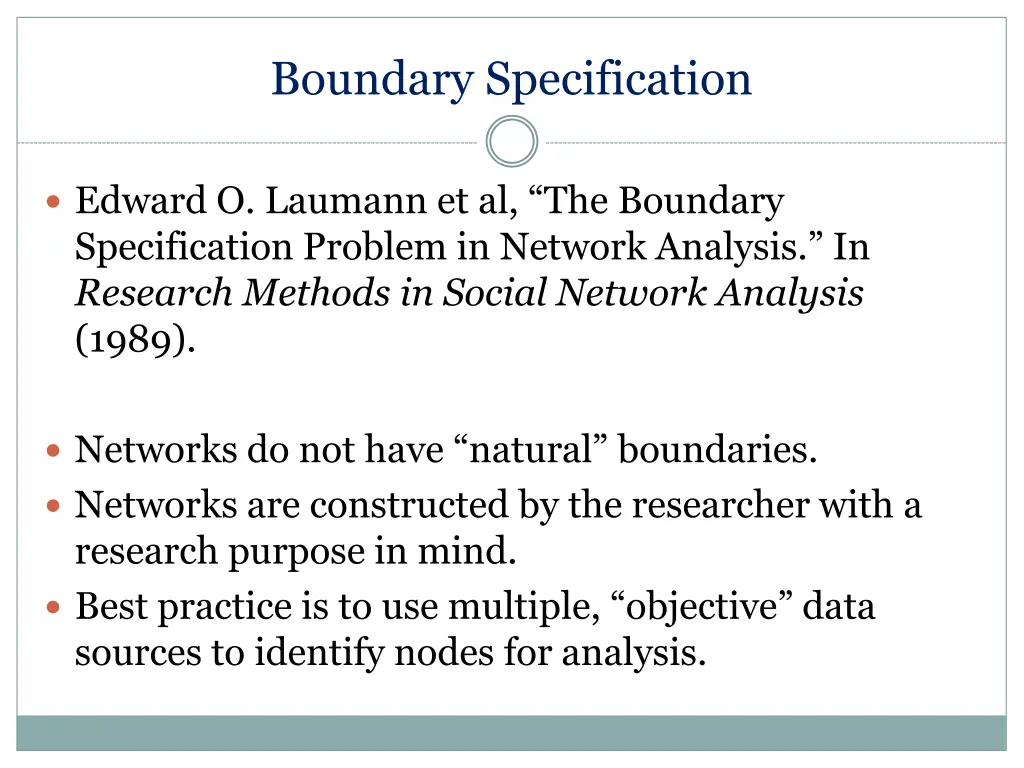 boundary specification