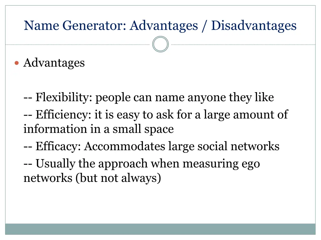 name generator advantages disadvantages