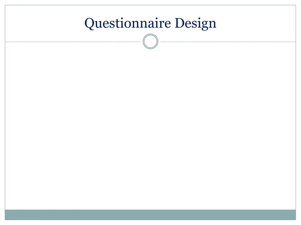 questionnaire design