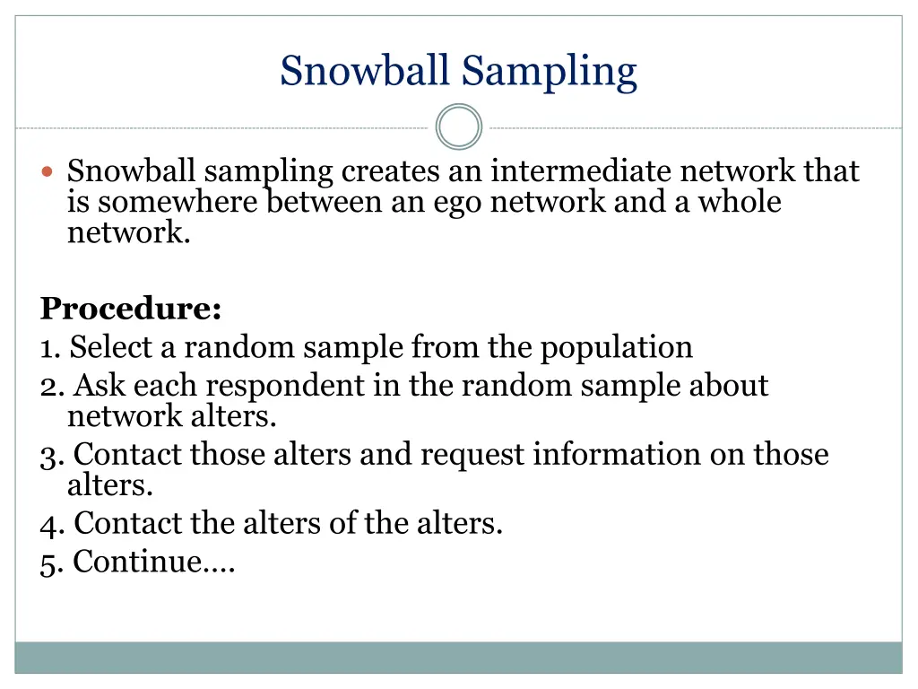 snowball sampling