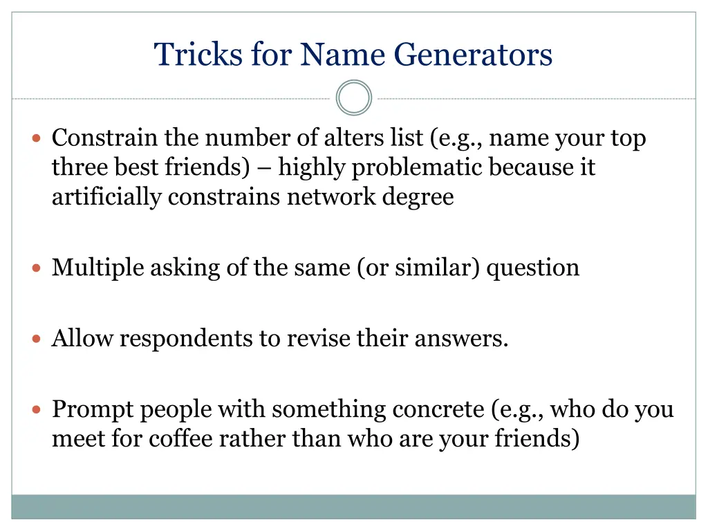 tricks for name generators