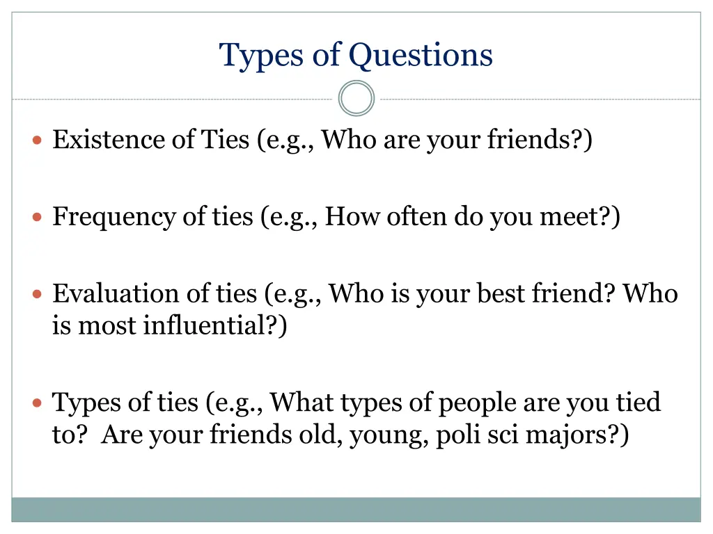 types of questions