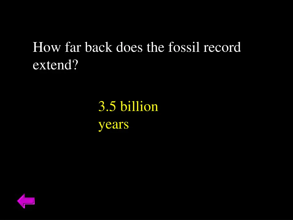 how far back does the fossil record extend